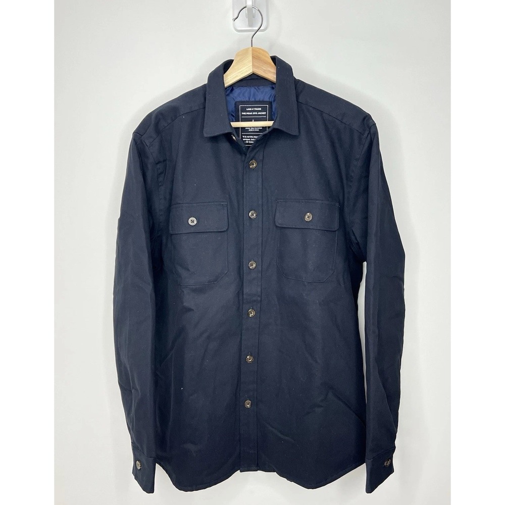 Line Of Trade The Peak Twill CPO Jacket Mens Large Blue Utility Lined Shacket